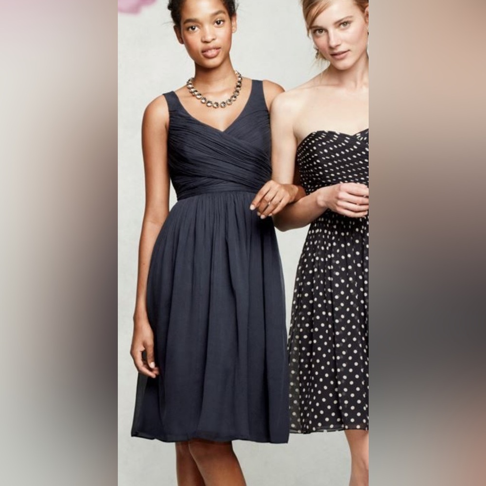 J. Crew Deep Blue/Navy Heidi Midi Dress Silk Chiffon 6T  Bridesmaid/Formal/Prom